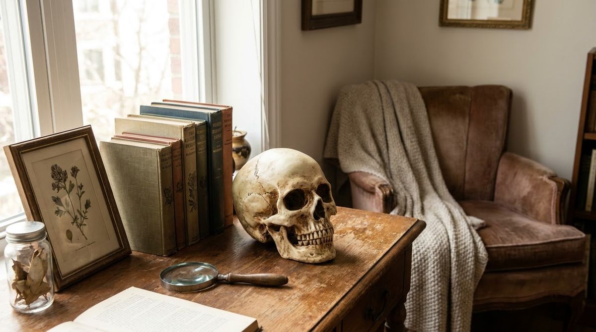 One Skull or Anatomical Figure: dark academia bedroom ideas idea One Skull or Anatomical Figure: dark academia bedroom ideas idea