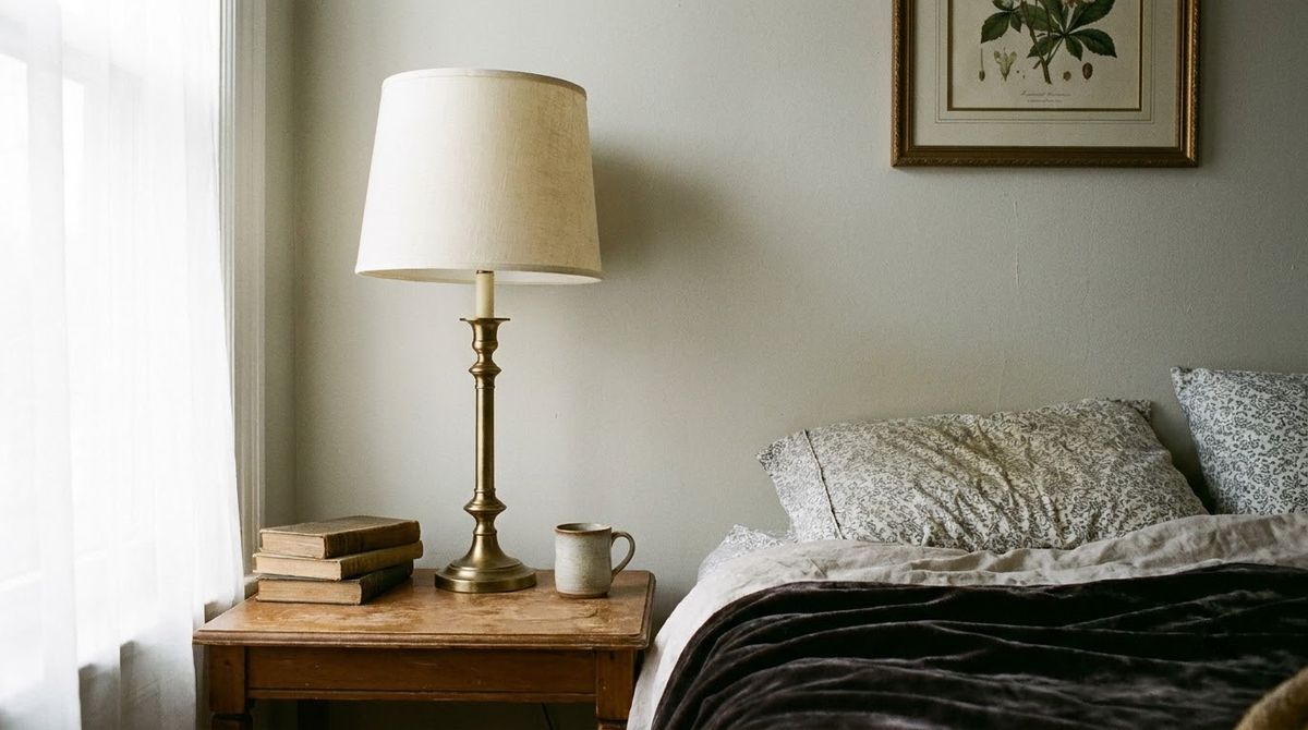 Candlestick-Style Table Lamp: dark academia bedroom ideas idea Candlestick-Style Table Lamp: dark academia bedroom ideas idea