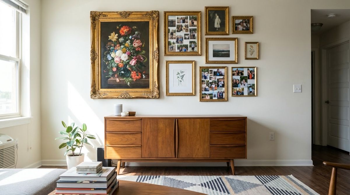 Hanging Busy or Ornate Art: mid-century modern decor mistakes idea Hanging Busy or Ornate Art: mid-century modern decor mistakes idea