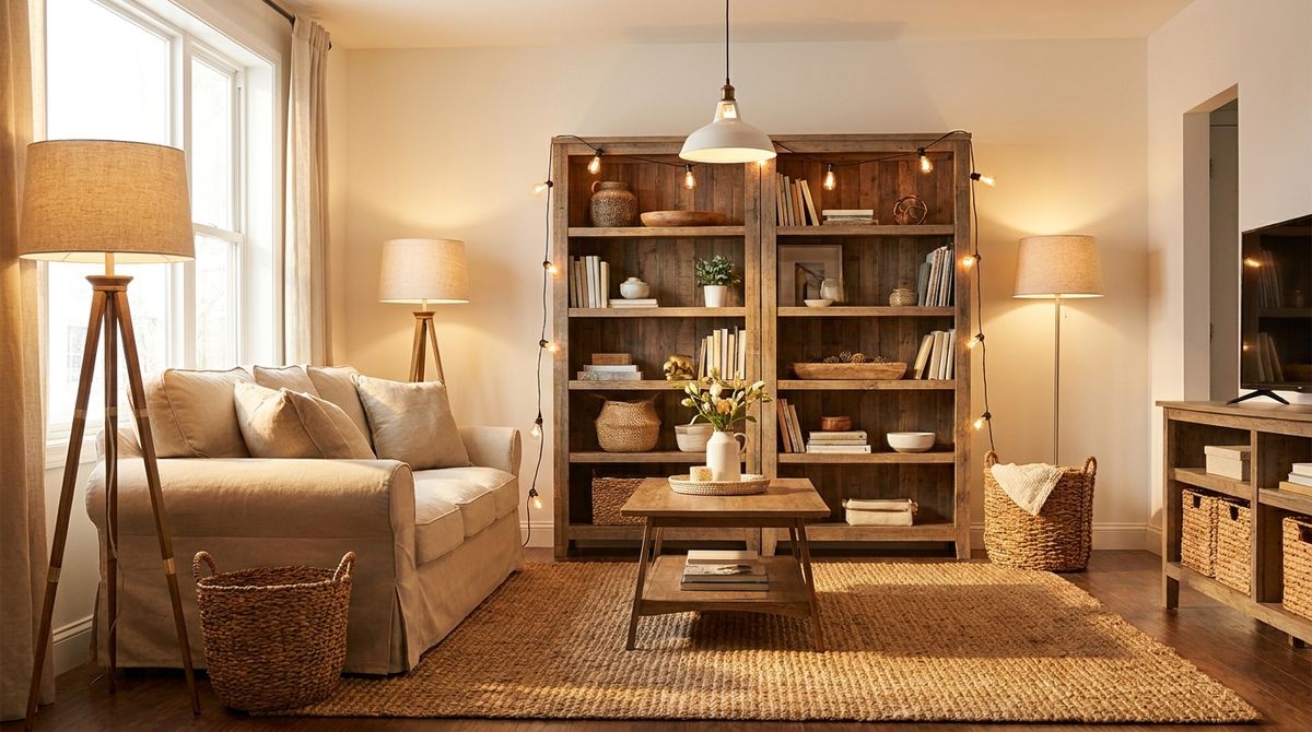 Warm White Bulbs Everywhere: coastal living room ideas idea