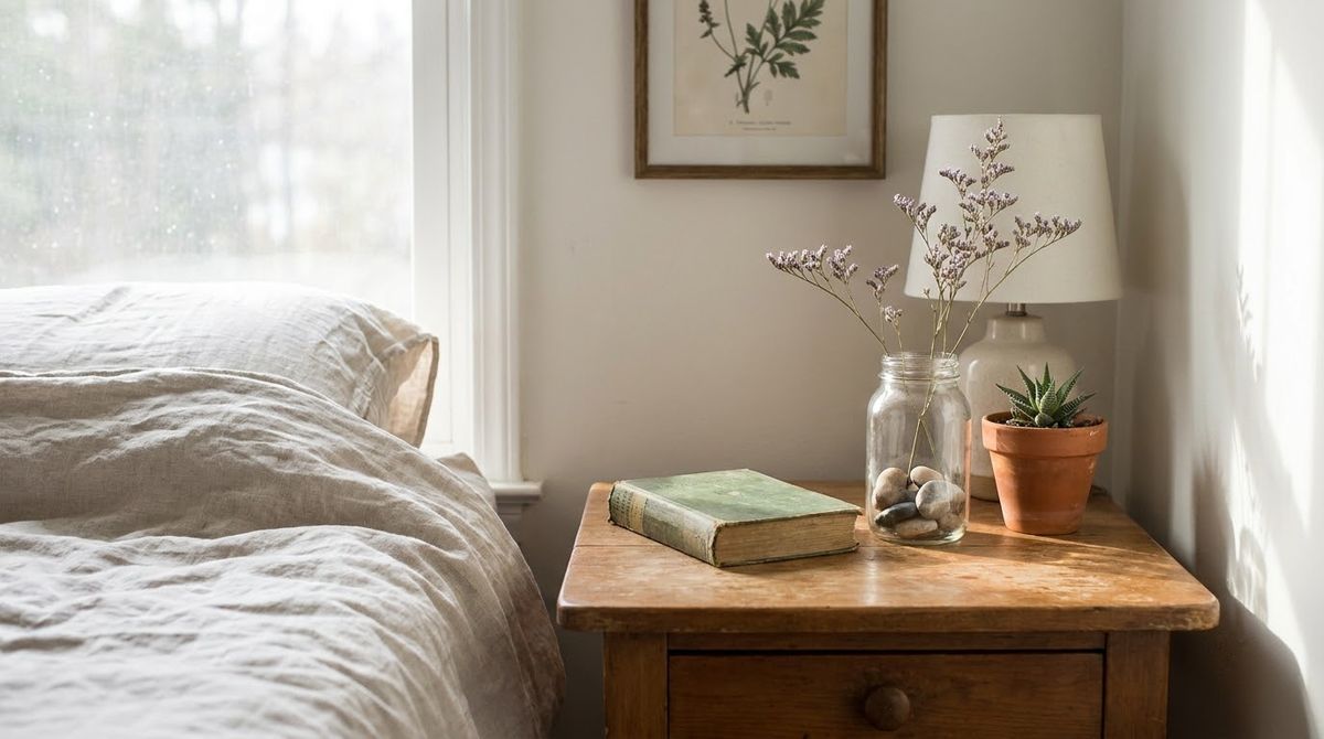 Style the Nightstand With Three Things: aesthetic coastal bathrooms and bedrooms idea