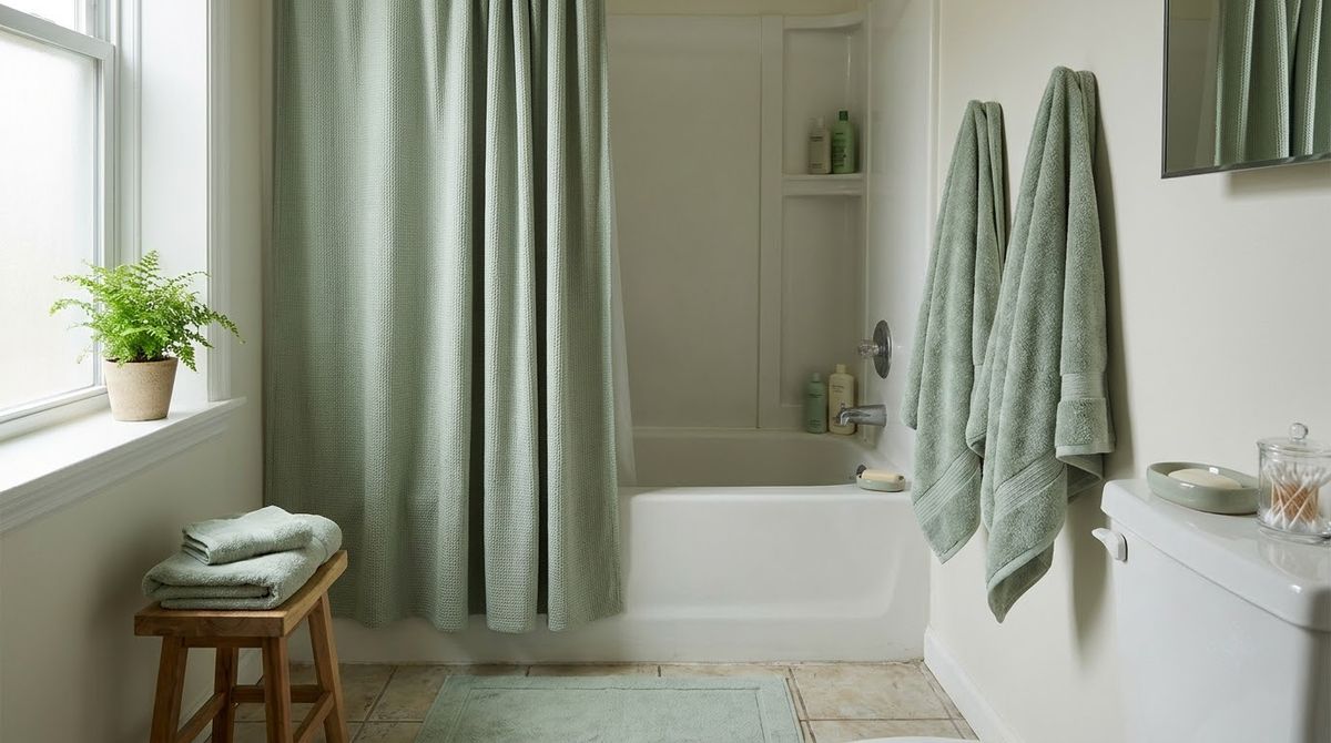One Color Family for Everything Soft idea for small bathroom ideas with shower