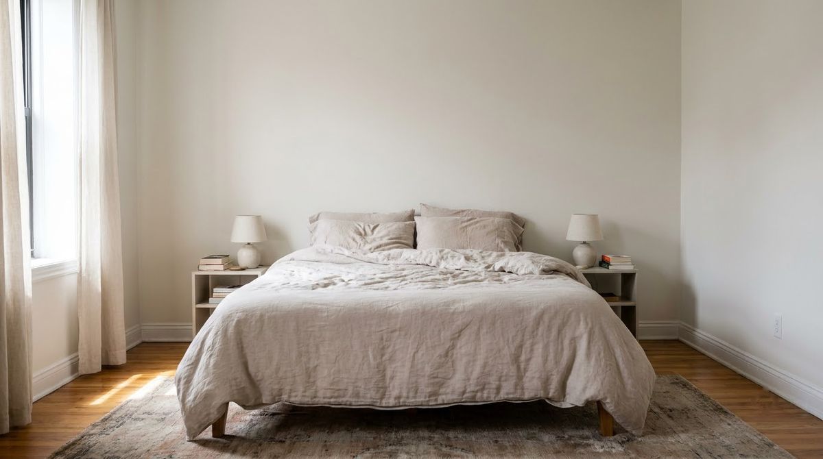A Centered Queen in a 10 x 10 Foot Room idea for small master bedroom ideas