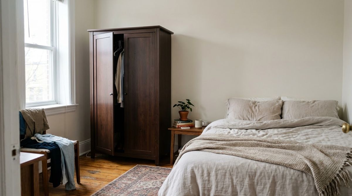 A Freestanding Wardrobe When There Is No Closet idea for small master bedroom ideas