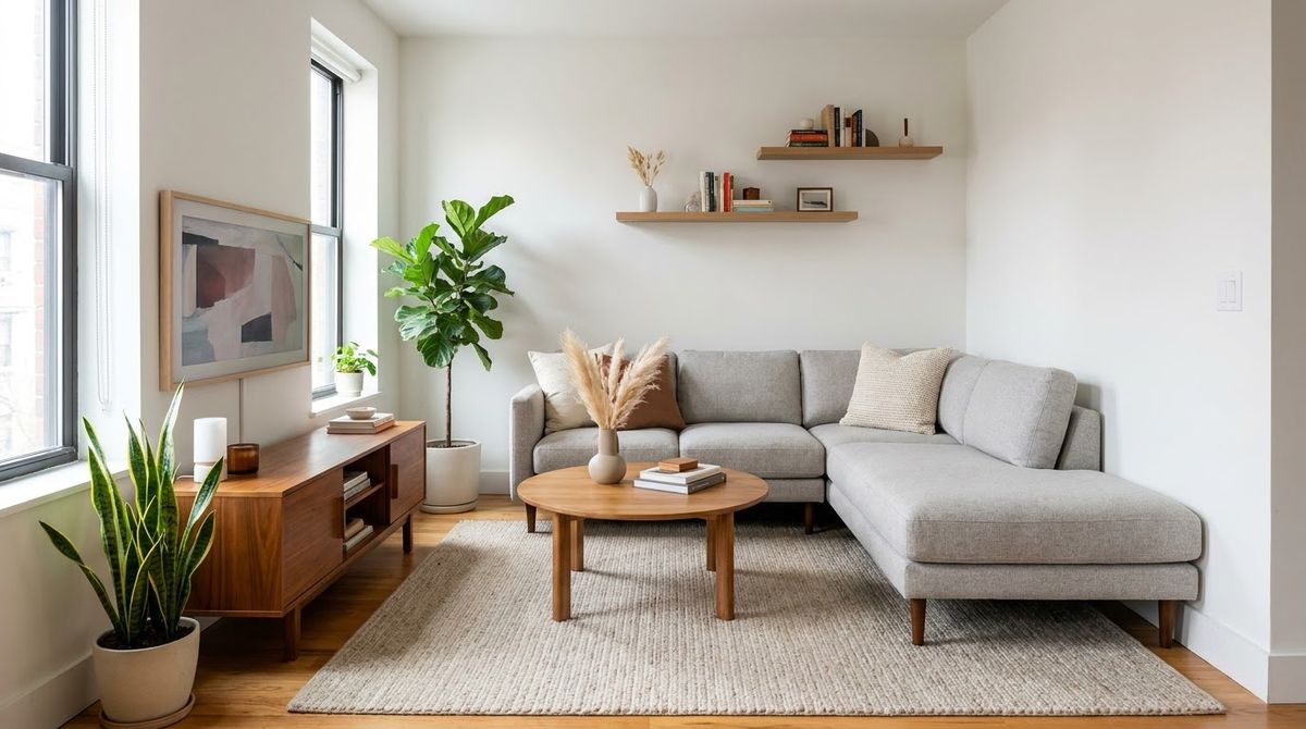 A Compact Sectional With the Chaise idea for small living room ideas with tv