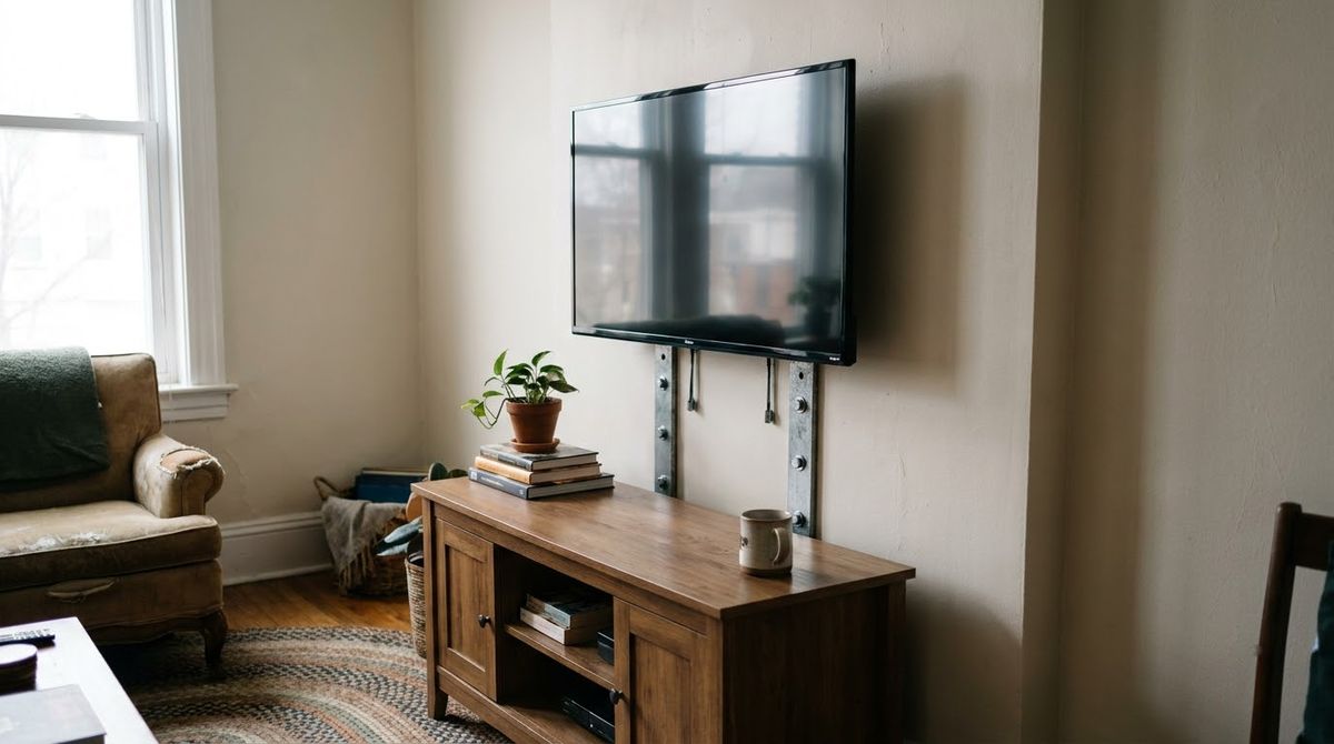 Anchor the TV to the Wall idea for small living room ideas with tv