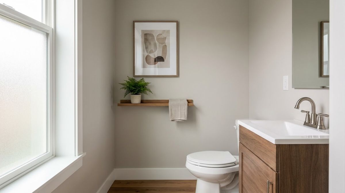 Art Sized for the Room, Not the Sofa idea for small half bathroom ideas