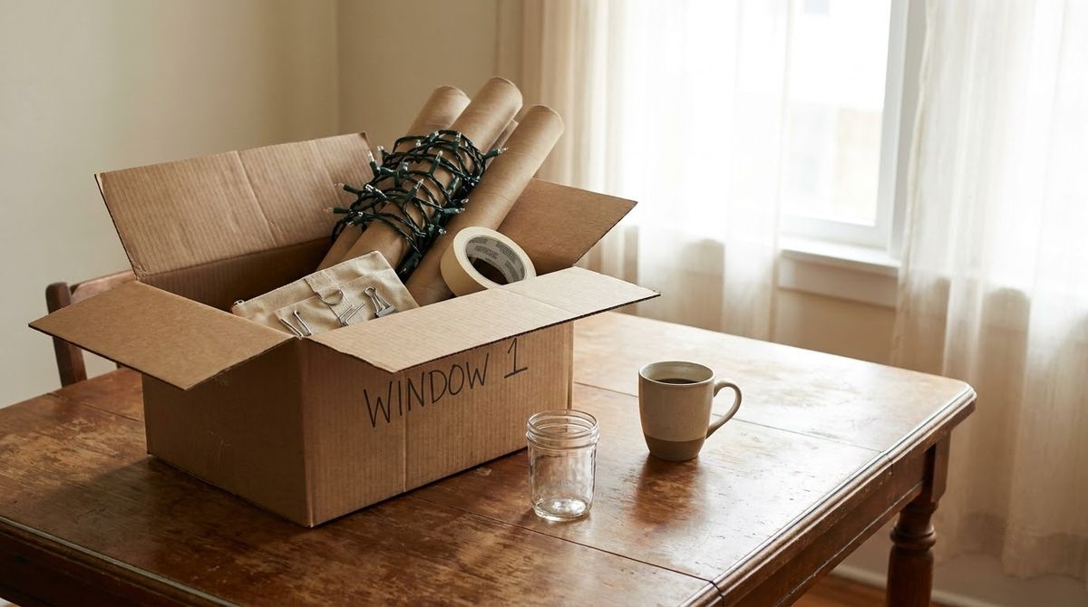 A Takedown Kit for January idea for christmas window lighted decorations in a small rental