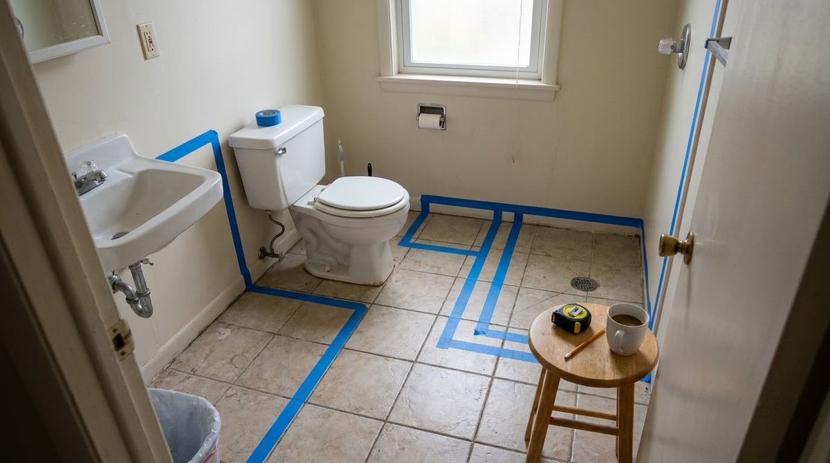 Tape the Plan on the Floor First idea for small master bathroom ideas