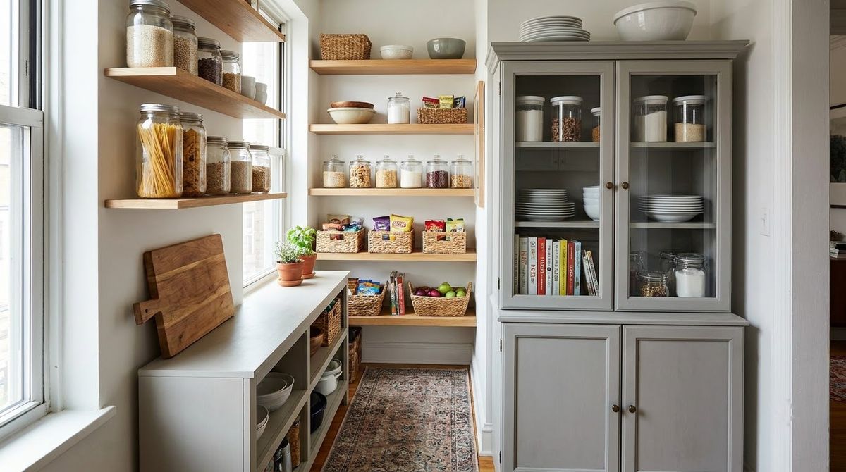 Kitchen pantry ideas styled for a small apartment or rental home Kitchen pantry ideas styled for a small apartment or rental home