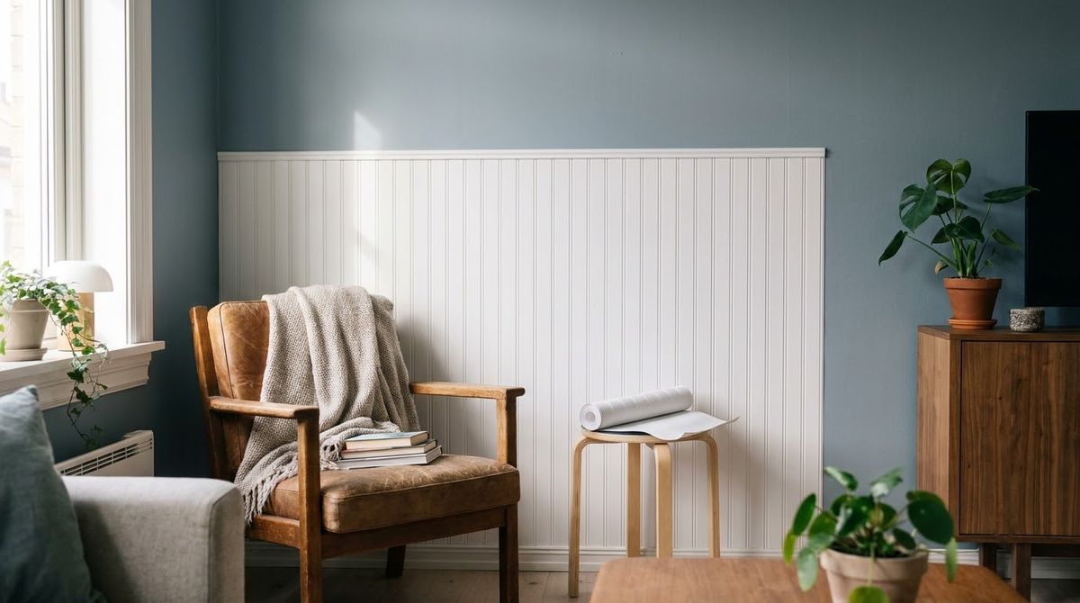 Beadboard Wallpaper Wainscot idea for renter friendly wall panels in a small rental Beadboard Wallpaper Wainscot idea for renter friendly wall panels in a small rental