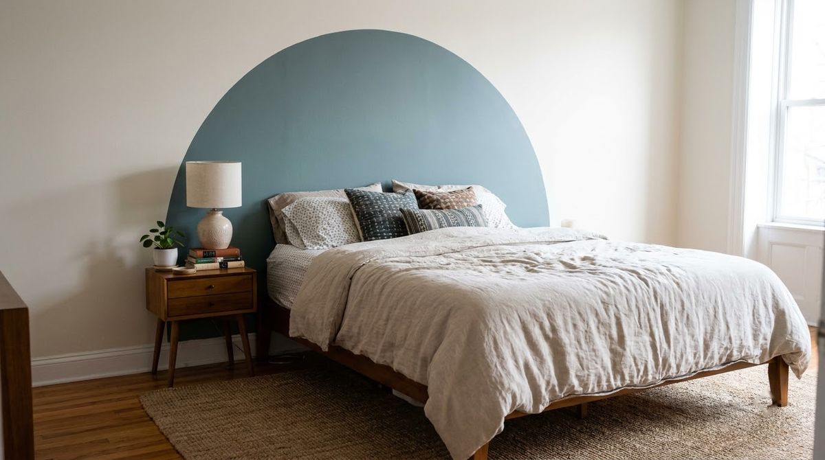 A Painted Headboard Shape idea for headboard ideas in a small rental A Painted Headboard Shape idea for headboard ideas in a small rental