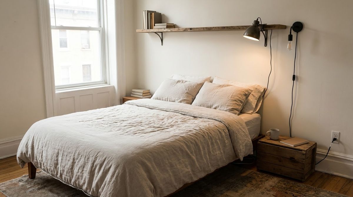 Reading Lights That Frame the Bed idea for headboard ideas in a small rental Reading Lights That Frame the Bed idea for headboard ideas in a small rental