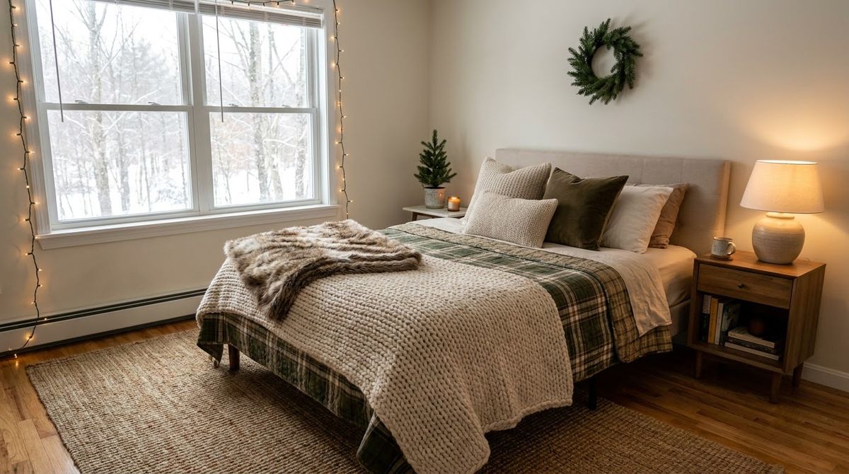 Winter bedroom decor ideas styled for a small apartment or rental home Winter bedroom decor ideas styled for a small apartment or rental home