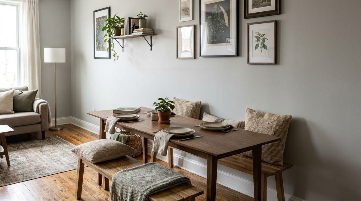 A Table Against the Wall idea for small living room dining room combo layout ideas A Table Against the Wall idea for small living room dining room combo layout ideas