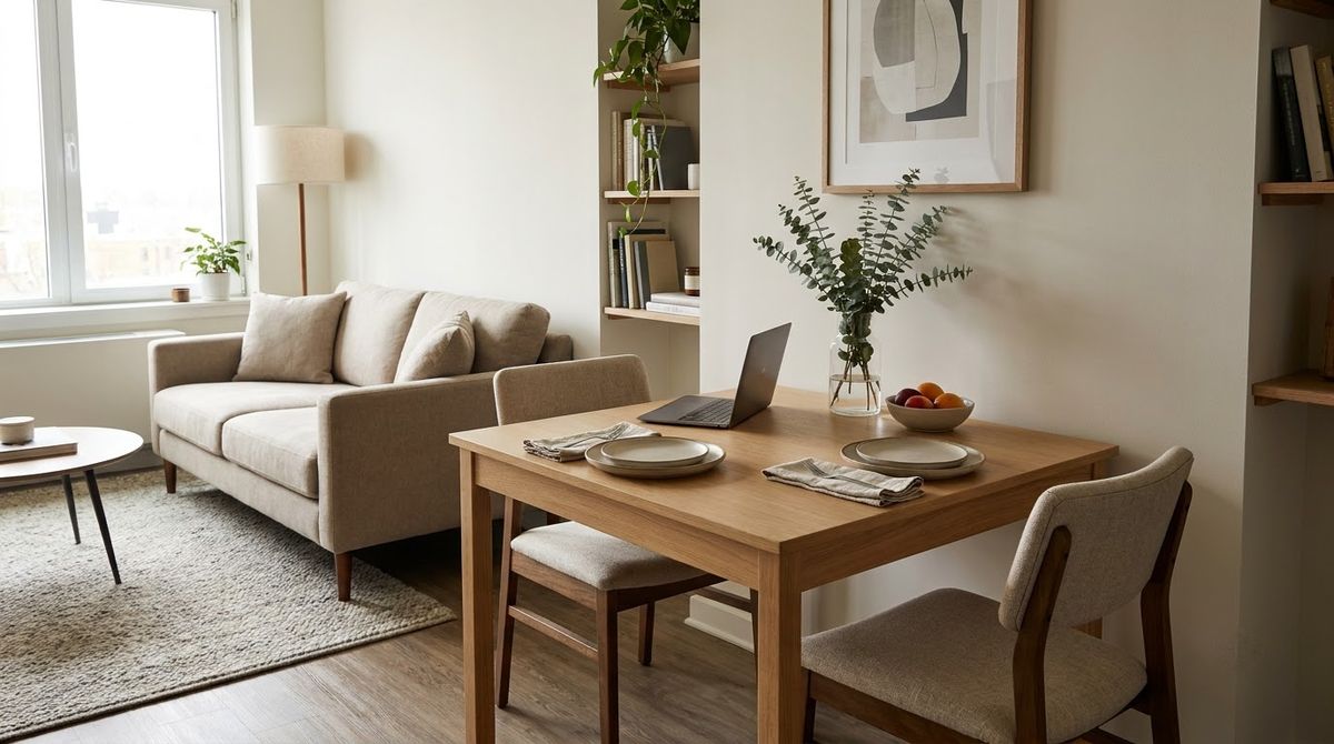 A Two-Seat Square Table idea for small living room dining room combo layout ideas A Two-Seat Square Table idea for small living room dining room combo layout ideas