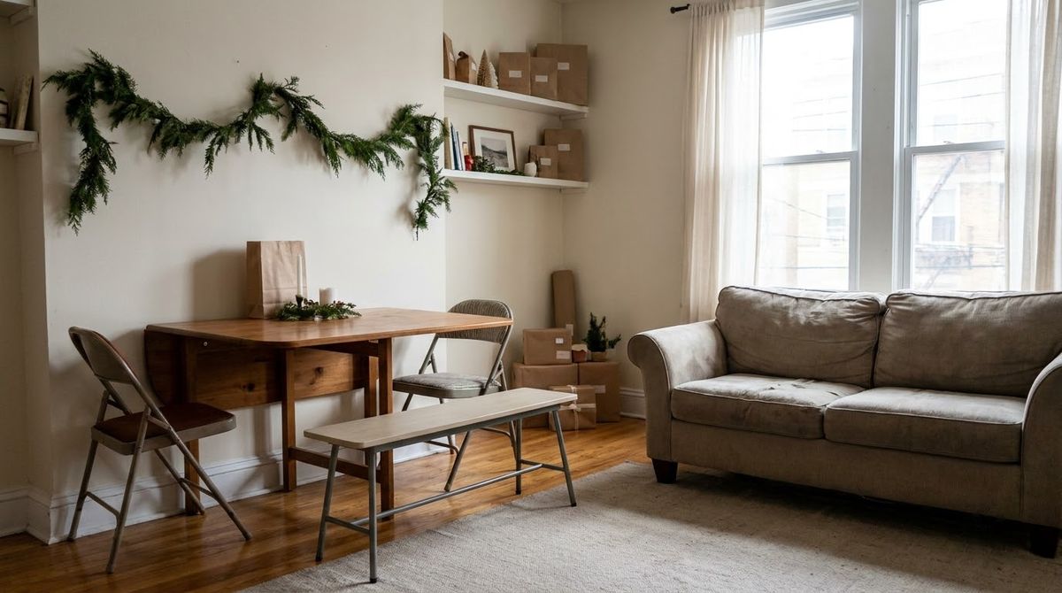 The Fold-Away Holiday Setup idea for small living room dining room combo layout ideas The Fold-Away Holiday Setup idea for small living room dining room combo layout ideas