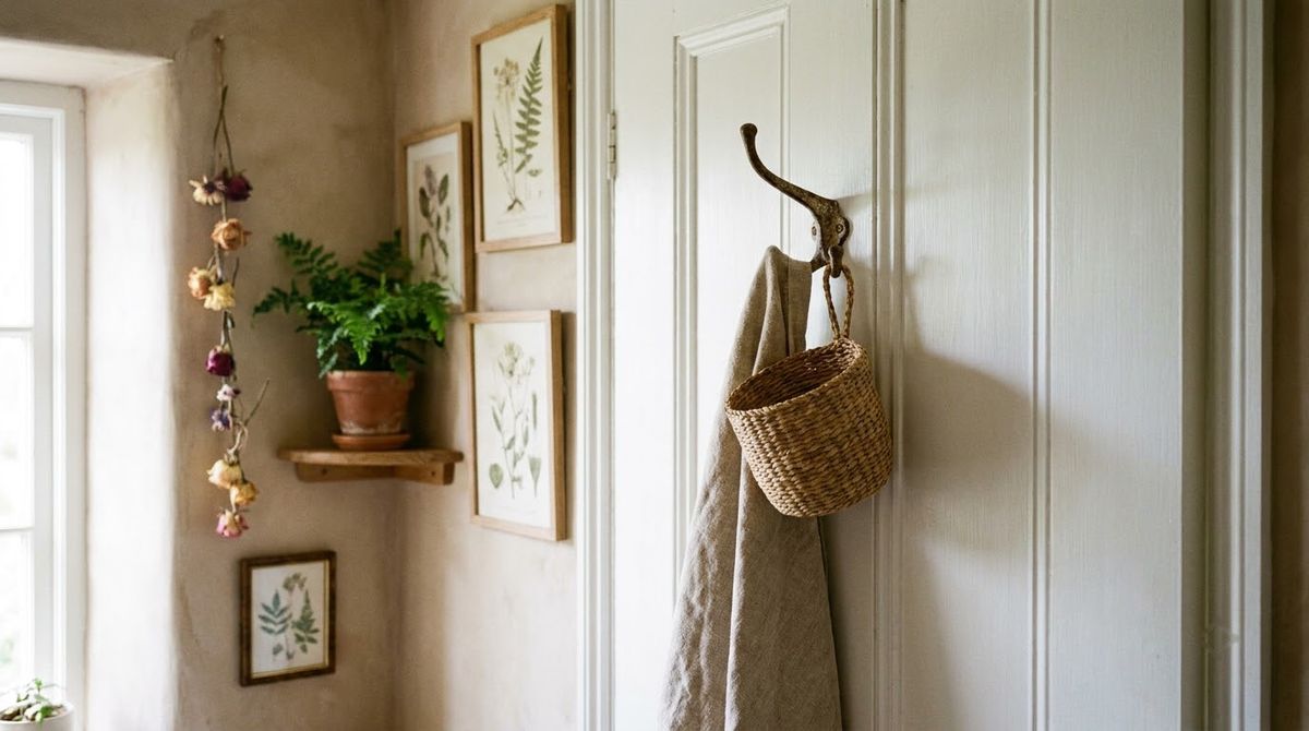 A Single Hook Behind the Door idea for small bathroom wall decor ideas