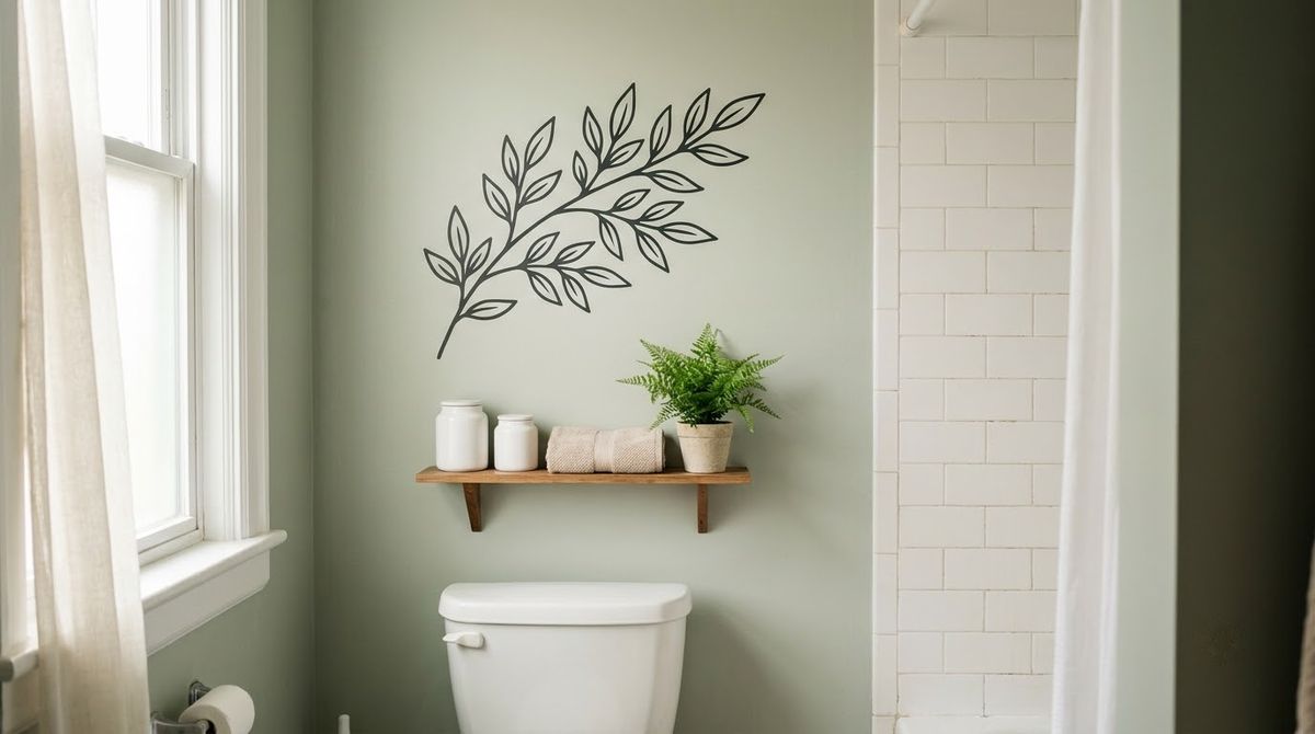 Removable Decals or Vinyl Lettering idea for small bathroom wall decor ideas in a small rental