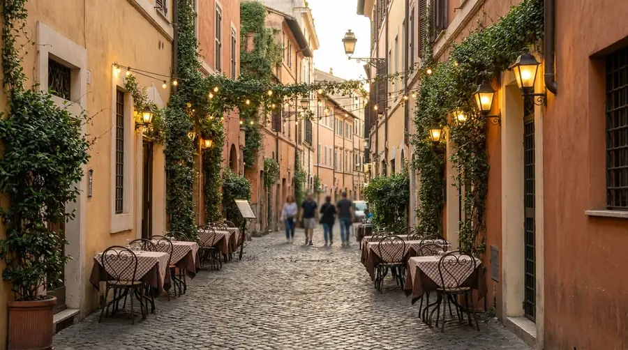 Illustration of a street in Rome