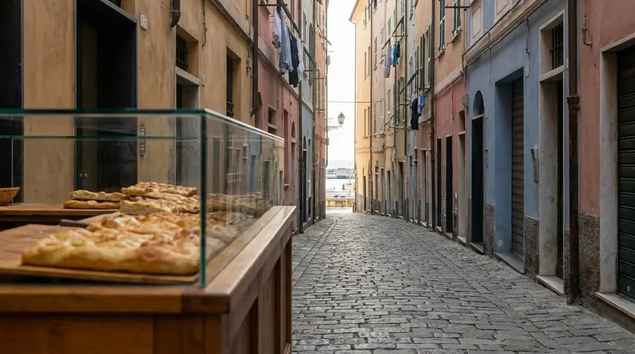 Illustration of a street in Genoa