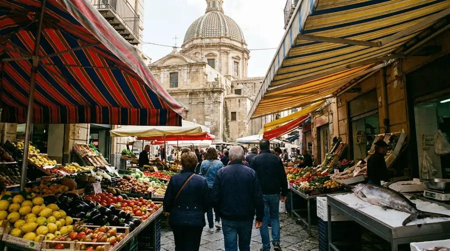 Illustration of a street in Palermo