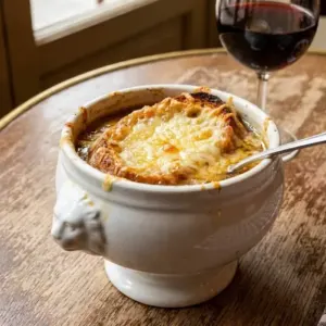 Illustration of French onion soup