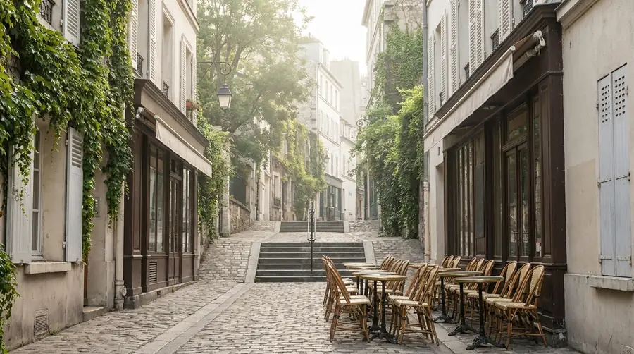 Illustration of a street in Montmartre & Pigalle