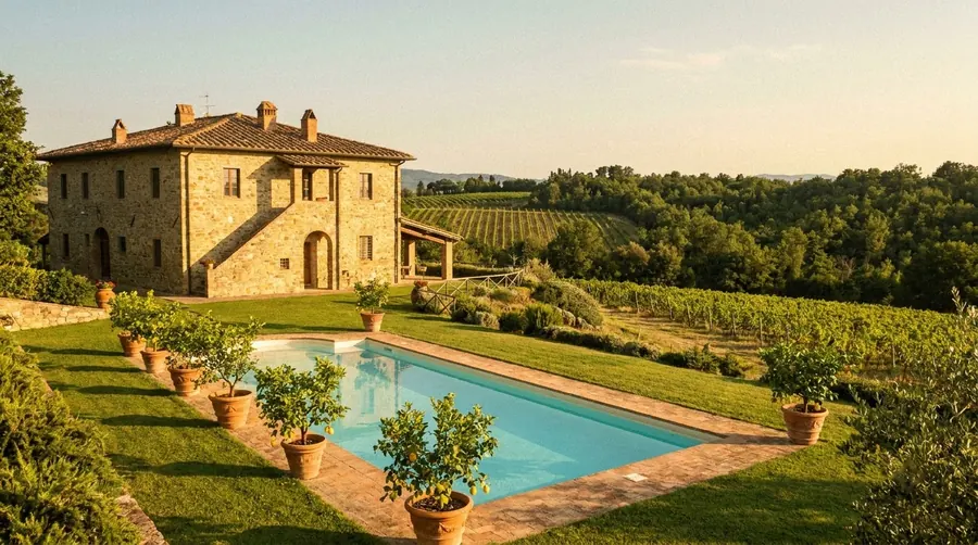 Illustration of a villa in Chianti