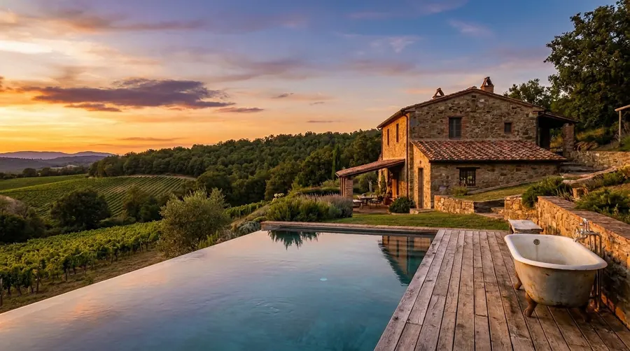 Illustration of a villa in Maremma coast