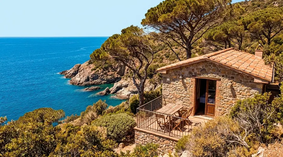 Illustration of a villa in Maremma coast