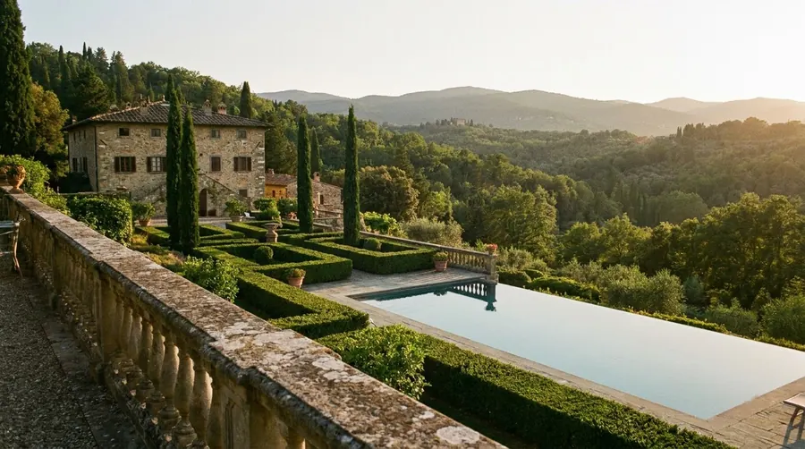 Illustration of a villa in Florence countryside