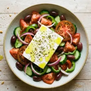 Illustration of Horiatiki (Greek salad)