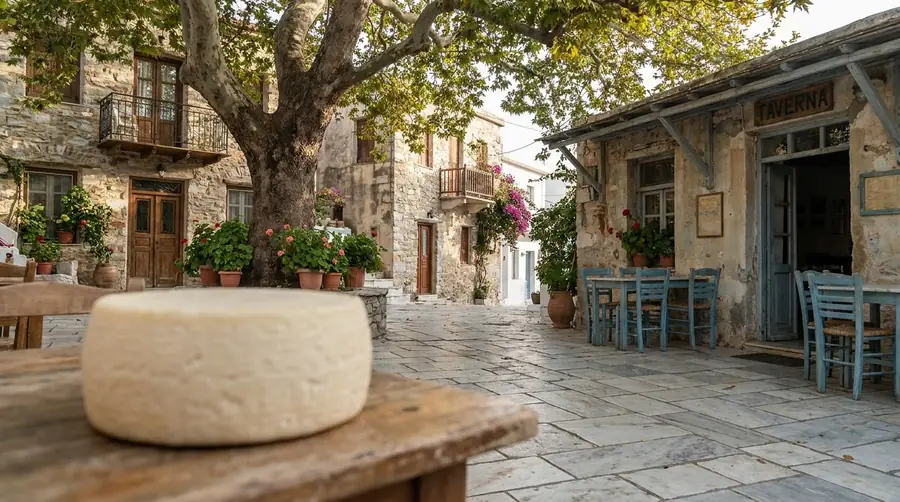 Illustration of a street in Naxos