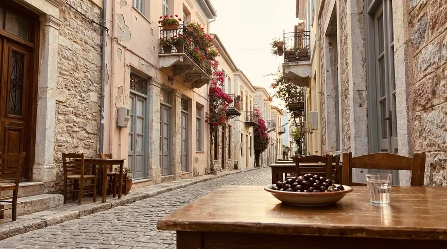 Illustration of a street in Nafplio