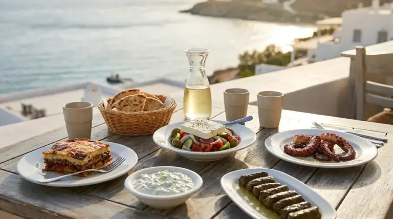 Illustration: greek dishes