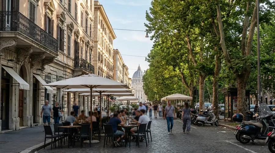 Illustration of a street in Prati