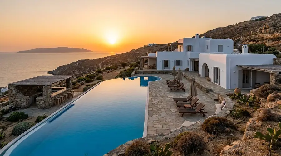 Illustration of a villa in Agios Ioannis & west coast
