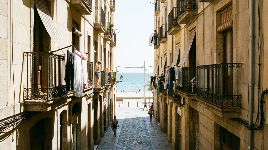 Illustration of a street in Barceloneta