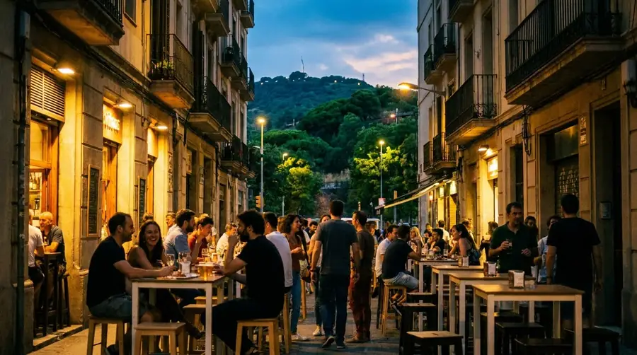 Illustration of a street in Poble-sec