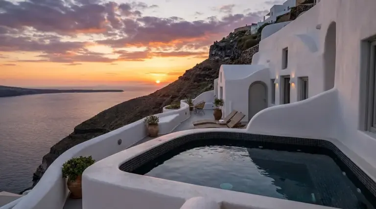 Illustration of a villa in Santorini
