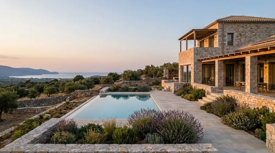 Illustration of a villa in Crete (Chania & Rethymno)