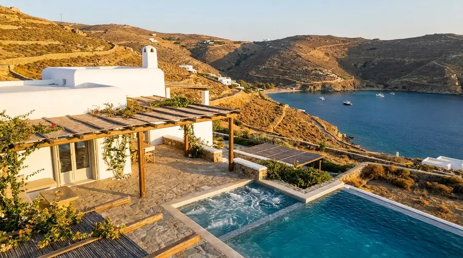 Illustration of a villa in Mykonos