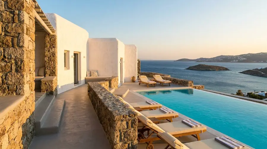 Illustration of a villa in Mykonos