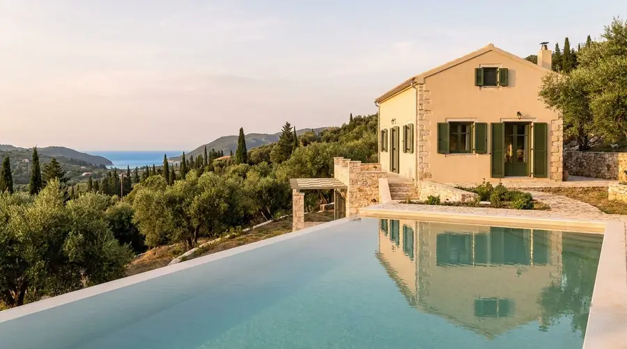 Illustration of a villa in Corfu