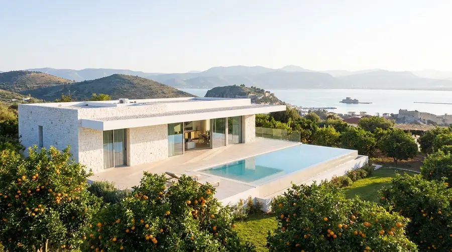 Illustration of a villa in Peloponnese