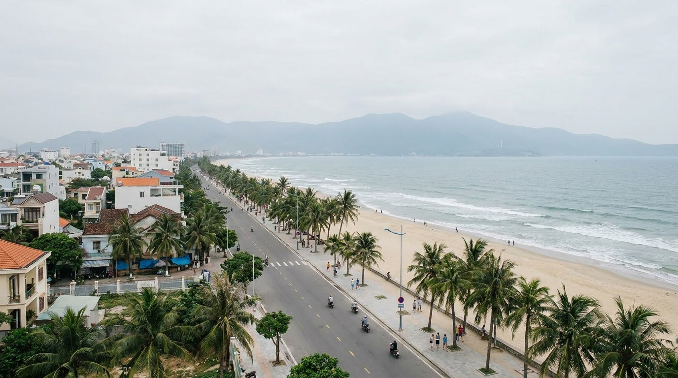 My Khe and An Thuong in Da Nang, Vietnam: AI illustration of the area