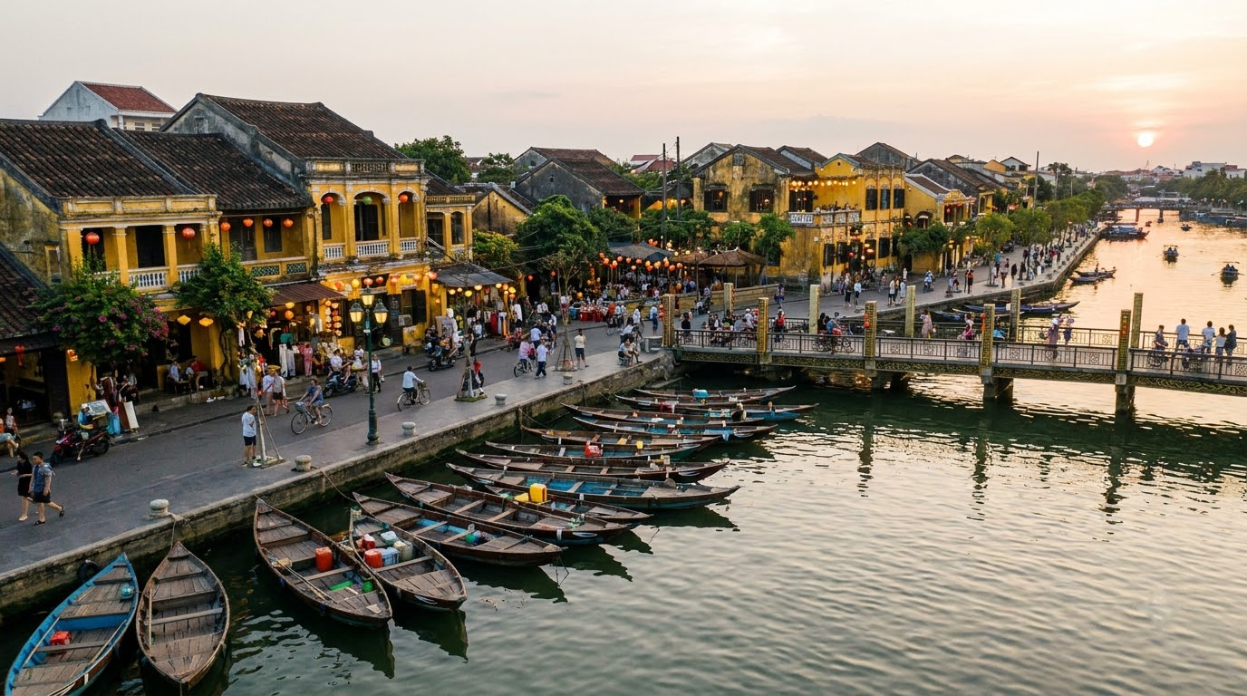 An Hoi islet in Hoi An, Vietnam: AI illustration of the area