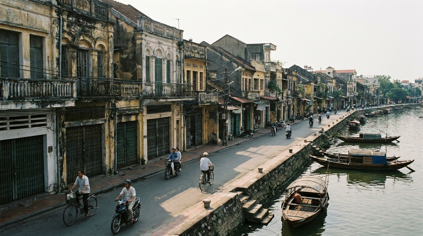 Old Quarter in Hanoi, Vietnam: AI illustration of the area