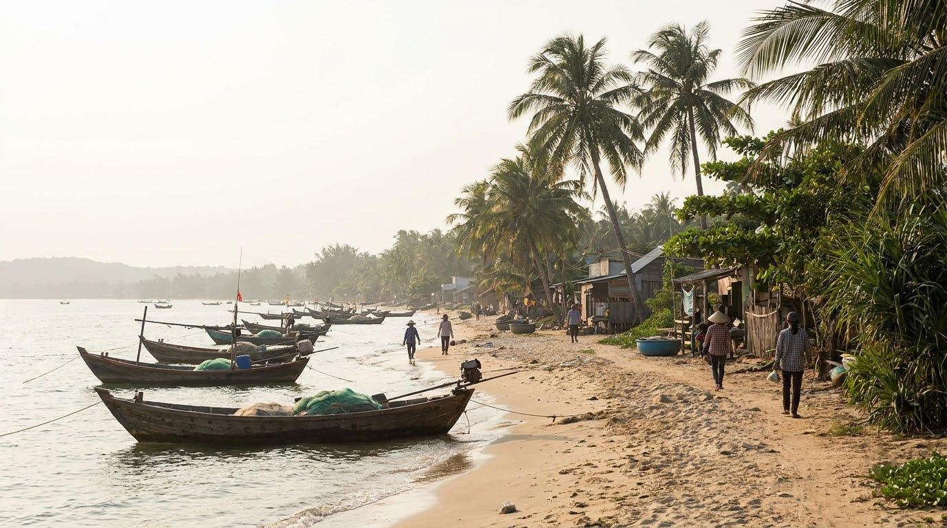 Bai Truong south in Phu Quoc, Vietnam: AI illustration of the area